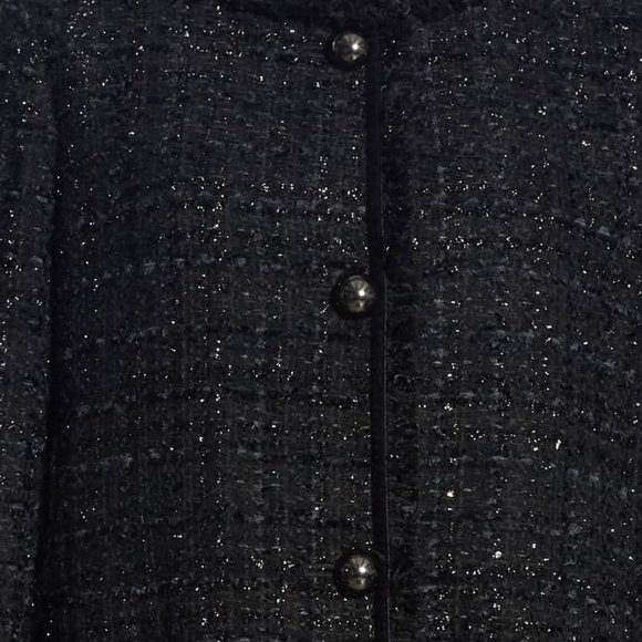 KATE SPADE Sparkle Tweed Black Coat NEW - Picture 2 of 5